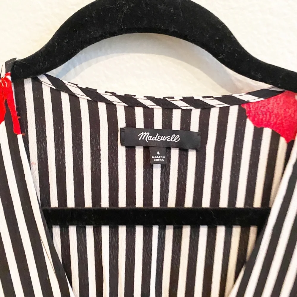 Madewell Ruffle Wrap Dress Candied Orchids 4 - Picture 9 of 11